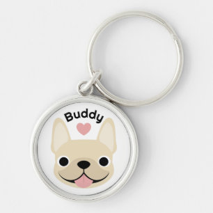 Chaveiro Personalizado de Bulldog Francês com Nome