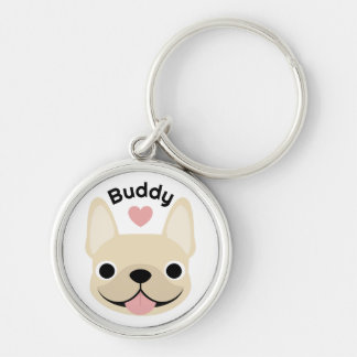 Chaveiro Personalizado de Bulldog Francês com Nome