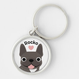 Chaveiro Personalizado de Bulldog Francês com Nome