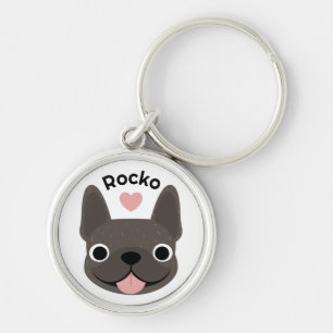 Chaveiro Personalizado de Bulldog Francês com Nome