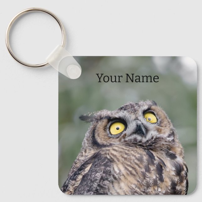 Chaveiro Personalizado de Coruja Fofa - Adicione S (Frente)