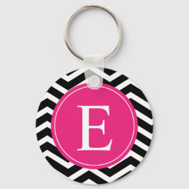 Chaveiro Personalizado de Divisa Cor-de-Rosa Preta