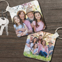Chaveiro Personalizado de Fotos Dupla Face Família