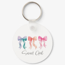 Chaveiro Personalizado de Menina Doce | Laço com N