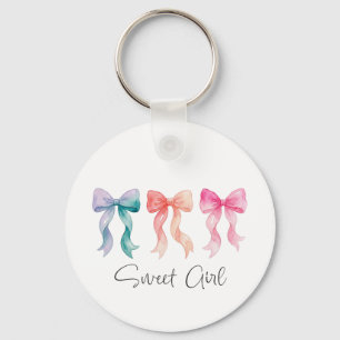 Chaveiro Personalizado de Menina Doce Laço com N