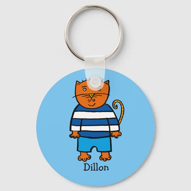 Chaveiro Personalizado Dillon, o Gato (Frente)