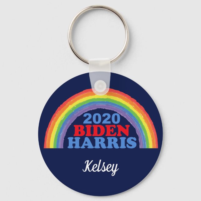 Chaveiro Personalizado do Arco-Íris do Biden Harris 2020 (Frente)