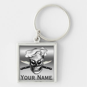 Chaveiro personalizado do crânio do cozinheiro