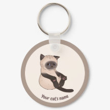 Chaveiro Personalizado do Gato Siames Cute