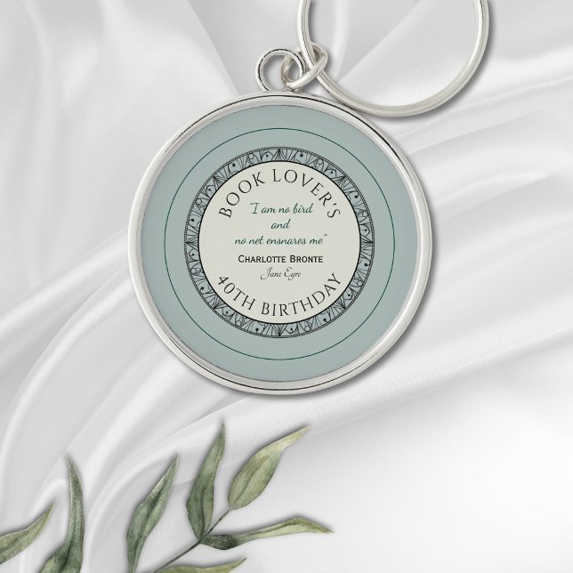 Chaveiro Personalizado do Livro Azul (A special personalised gift with this beautiful keychain featuring a quote from Jane Eyre.)