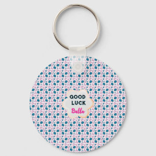 Chaveiro Personalizado e customizado floral em tons de azul