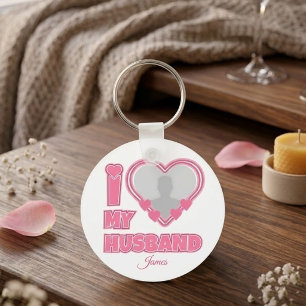 Chaveiro Personalizado Eu Amo Minha Esposa - Adicionar Nome