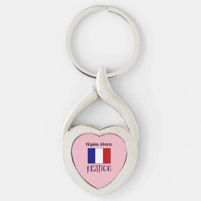 Chaveiro Personalizado França e Bandeira Francesa  (Frente)