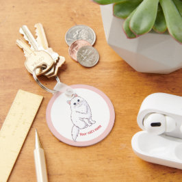 Chaveiro Personalizado Gato Branco Fofinho