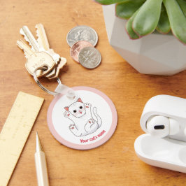 Chaveiro Personalizado Gato Branco Fofinho