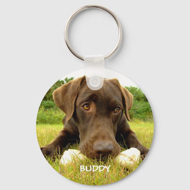 Chaveiro Personalizado Labrador de Chocolate Bonit (Frente)
