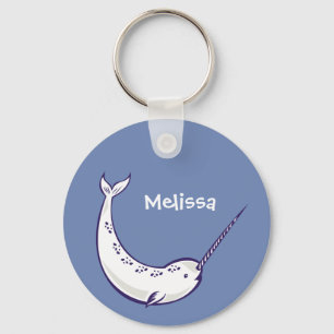 Chaveiro personalizado Narwhal azul