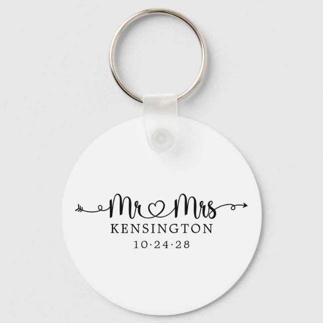 Chaveiro Personalizado Sr. Script Typografia Wedding (Frente)