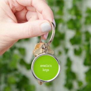 Chaveiro Personalizado Verde Brilhante Moderno