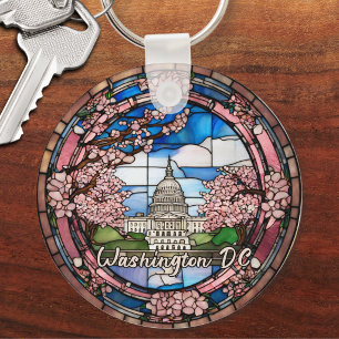 Chaveiro Personalizado Washington DC Flor de Cerejeira Data