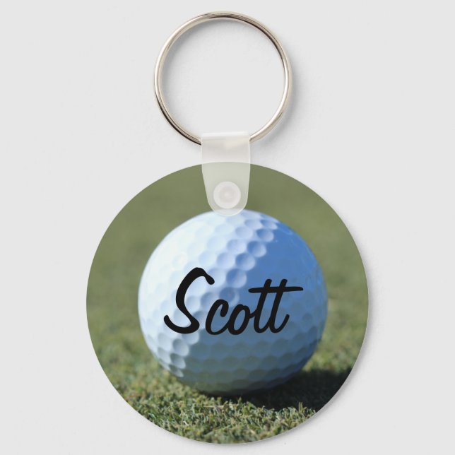 Chaveiro (Personalizar) Golf Ball em uma foto de close-up v (Frente)