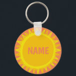 Chaveiro PERSONALIZAR O Nome de etiqueta amarelo sol solar<br><div class="desc">Decorre sua roupa com este chaveiro de arte legal. Faz um presente excelente! Você pode personalizá-lo e adicionar texto também. Procure em meu compro muito mais cores e padrões! Avise-me se quiser algo personalizado também.</div>