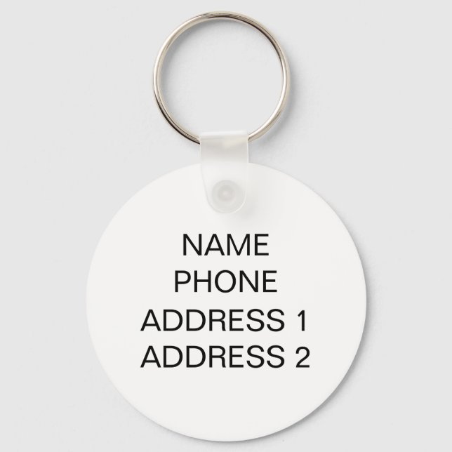 Chaveiro Personalizar, personalizá-lo com Informações de En (Frente)