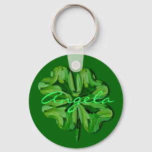 Chaveiro (Personalizar)Quatro Folha de Folha com Nome