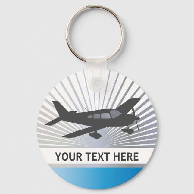 Chaveiro Personalizar texto - avião de baixa asa (Frente)