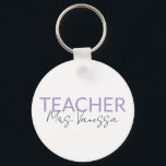 Chaveiro Personalization Teacher Name keychain, Retro Teach<br><div class="desc">Personalization Teacher Name keychain, Retro Teacher keychain Elementary Teacher keychain, School Staff Bag Gift, Teacher Thank You Gift</div>