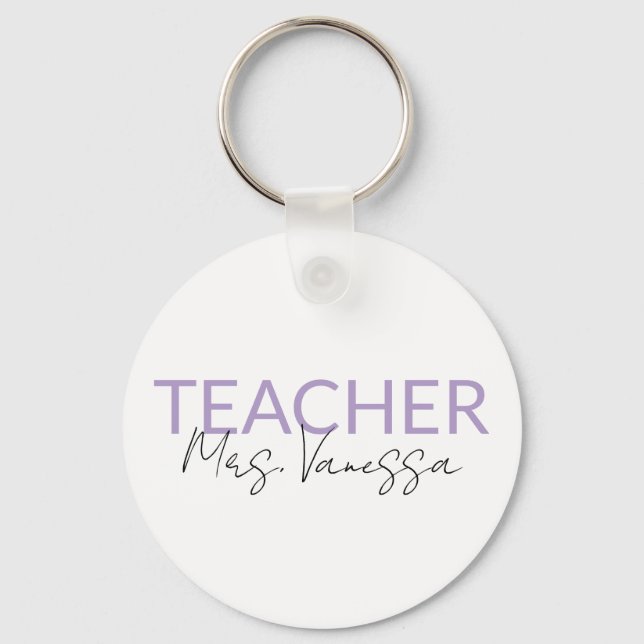 Chaveiro Personalization Teacher Name keychain, Retro Teach (Frente)