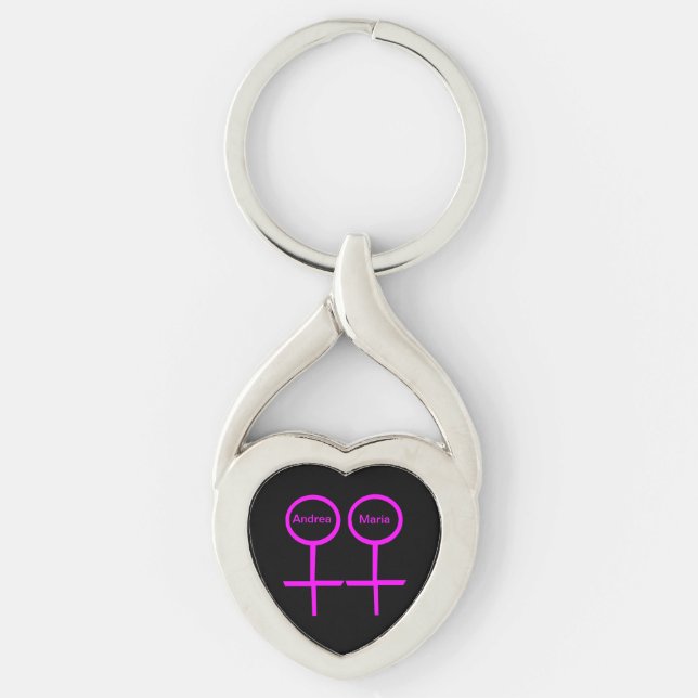 Chaveiro personalizável de lésbicas (Frente)