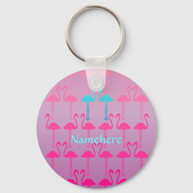 Chaveiro Personalizável: Flamingo dois (Frente)