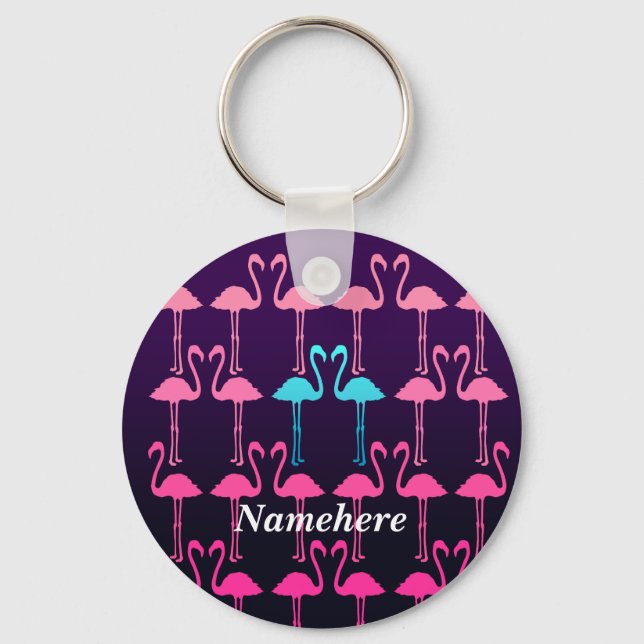 Chaveiro Personalizável: flamingo rosa (Frente)