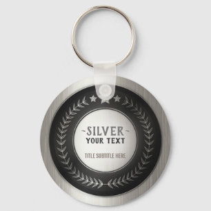 Chaveiro PERSONALIZÁVEL IMPRESSÃO DIY MEDAL Silver Champion