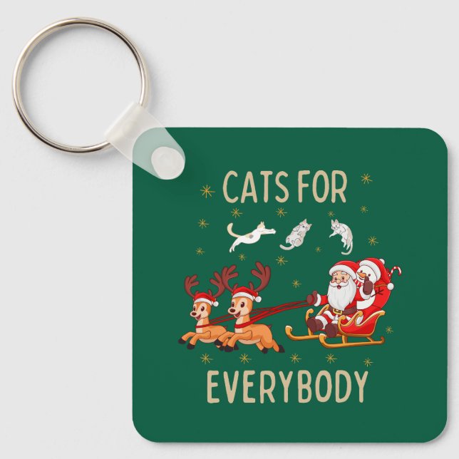 Chaveiro Personalize Este Design: Gatos para Todos (Frente)