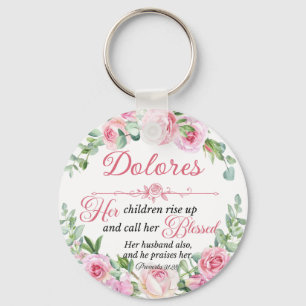 Chaveiro Personalize Prov 31:28 Dia das Mães Rosa Rosa
