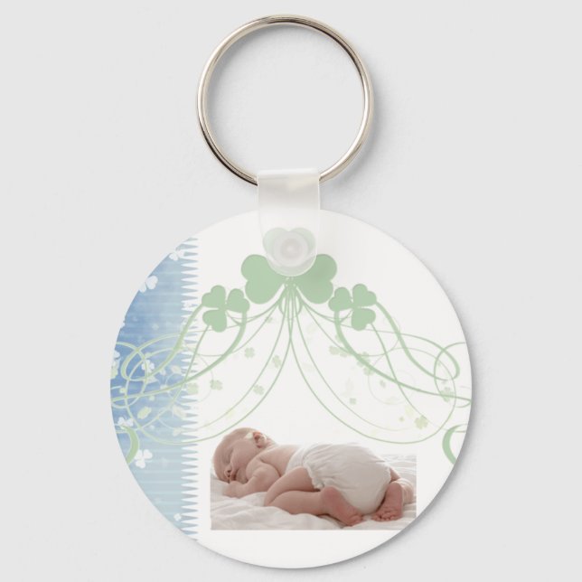 Chaveiro Personalize seu próprio design irlandês para bebês (Frente)