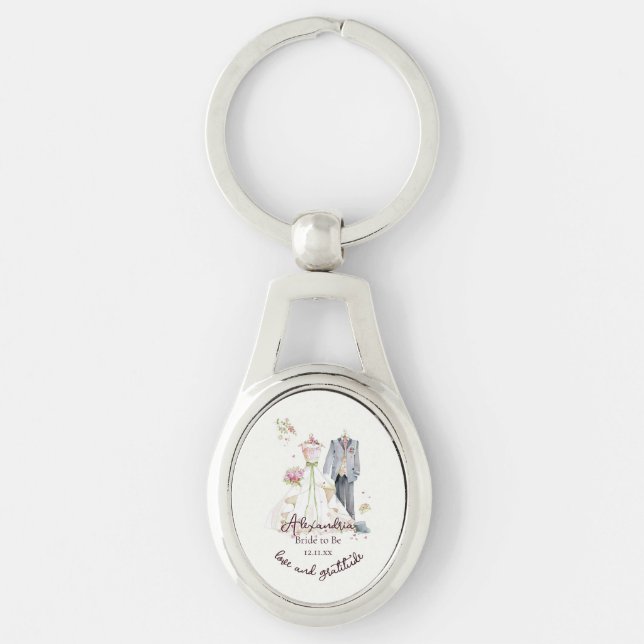 Chaveiro Personalize vestido de casamento de chá de noiva (Frente)