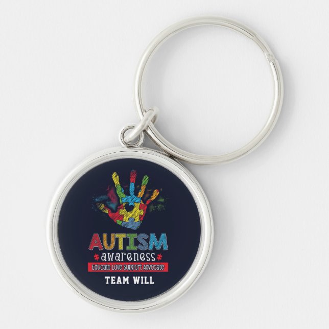 Chaveiro Personalized Autism Awareness Educate Advocate (Frente)