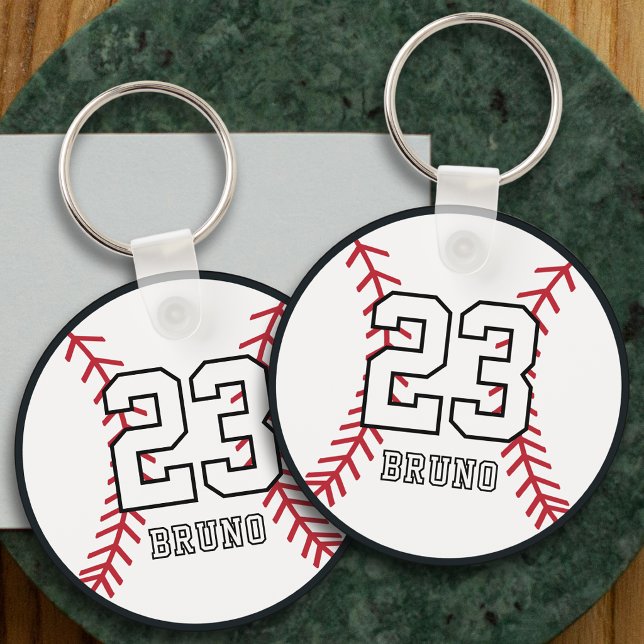 Chaveiro Personalized Baseball Player Name & Number (Criador carregado)