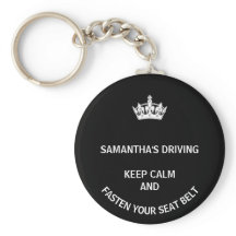 Personalized black Keep Calm girly driving