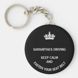 Chaveiro Personalized black Keep Calm girly driving