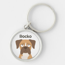 Chaveiro Personalized Boxer Dog Keychain Custom Name Gift