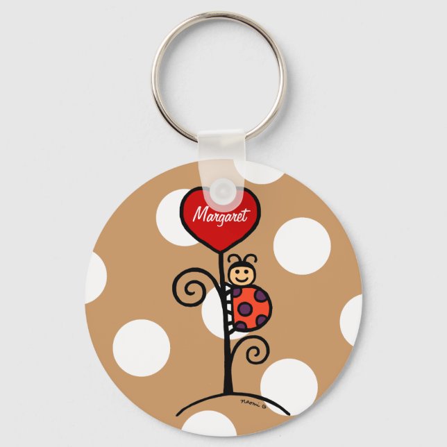 Chaveiro Personalized Cute LadyBug drawing (Frente)
