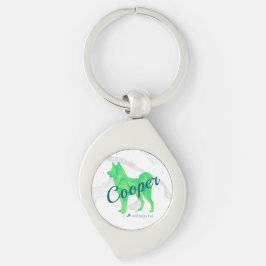 Chaveiro Personalized Cute Pastel Green Shiba Inu - Dog