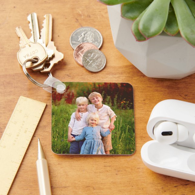 Chaveiro Personalized Double Sided 2 Photo of Kids Family (Mesa)