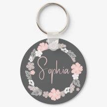 Personalized Floral Name Pink