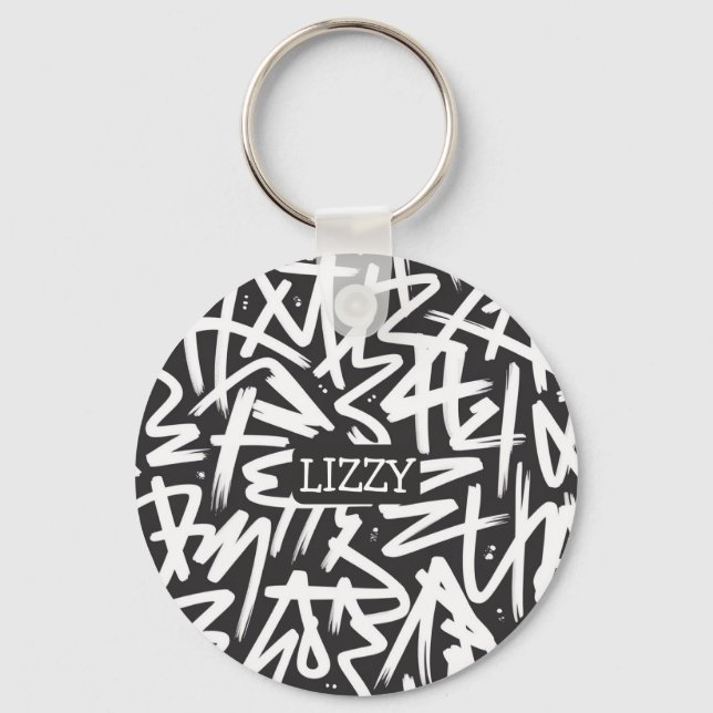 Chaveiro Personalized Graffiti Name Pattern — Custom Urban (Frente)