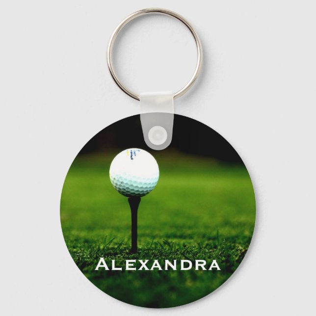 Chaveiro Personalized Green Turf with Golf Ball Keychain (Frente)